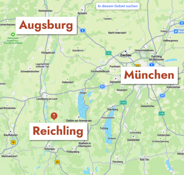 Karte der Lage von Reichling